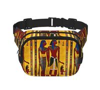 Ancient Egypt Tribe Series Print Square Double Layer Waist Bag for Men Women, Adjustable Strap for Outdoor & Daily