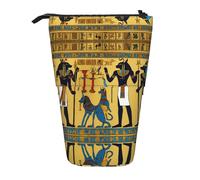 Ancient Egypt Tribe Series Print Telescopic Standing Pencil Bag/Stand Up Stationery Bag/Makeup Bag/Storage Case