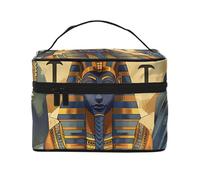Ancient Egypt Tribe Series Print Travel Makeup Bag - Large Capacity Lightweight Cosmetic Organizer with Handle & Zipper Closure, Large Capacity Toiletry Bags, Holiday Essentials for Women