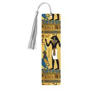 Ancient Egypt Tribe Series Print Wooden Bookmarks with Tassels, Wood Book Markers for Book Lovers, Teachers & Present