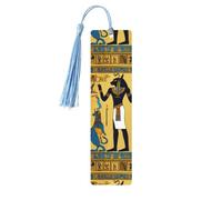 Ancient Egypt Tribe Series Print Wooden Bookmarks with Tassels, Wood Book Markers for Book Lovers, Teachers & Present