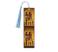 Ancient Egypt Tribe Series Print Wooden Bookmarks with Tassels, Wood Book Markers for Book Lovers, Teachers & Present