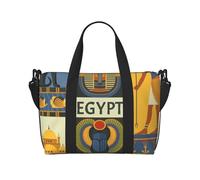 Ancient Egypt Tribe Series Printed Travel Bag Duffle Bag for Men Women, Large Water Resistant Gym Bag Weekend Holdall Bag with Shoulder Strap