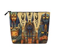 Ancient Egypt Tribe Series Printed Travel Makeup Bag Imitation Linen Cosmetic Bags Waterproof Cosmetic Case Organizer for Women