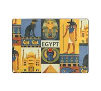 Ancient Egypt Tribe Series Printing Soft Carpet 80x58 In, Flannel Non Slip Carpet For Autumn Living Room Office With Memory Foam