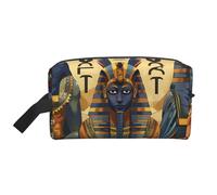Ancient Egypt Tribe Series Prints Makeup Bags for Women Girls Large Capacity Zipper Cosmetic Bag Travel Toiletry Bag Organizer with Handle