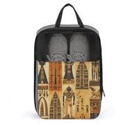 Ancient Egypt Tribe Series Shoe Bag Travel Shoe Organizer Water-Resistant Shoe Pouch with Zipper Sneaker Dust Bag, gray, One Size, Modern