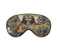Ancient Egypt Tribe Series Sleep Mask Block Light Eye Sleep Shade Cover Comfortable Lightweight Sleeping Blindfold Soft Breathable Night Eye Cover Adjustable Band Eye Mask for Men Women
