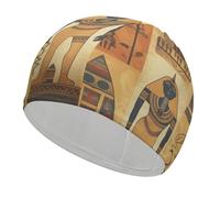 Ancient Egypt Tribe Series Swim Cap for Adult, Elastic Fabric Swimming Cap, Comfortable Bathing Cap for Long & Short Hair