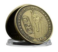 Ancient Egypt Tutankhamun Commemorative Coin, Antique Bronze-Style Coin with Pharaoh Engraving and Hieroglyphs, Decorative Cultural Collectible Metal Coin, 4cm Iron Medallion