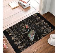 Ancient Egypt with Non-Slip Backing Flannel Doormat Egyptian Cat Bastet Bath Bedroom Mat Carpet 24x16 Inch