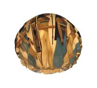 Ancient Egypt Women Print Reusable Shower Caps for Women Double Layer Hair Cap Adult Hair Cap for All Hair