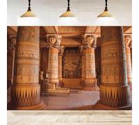 Ancient Egypt Writing On Stone In Photography Backdrop Columns Pharaoh Hieroglyphics Carvings Temple Corridor Background Banner 350x240CM