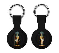 Ancient Egyptian Ancient God Protective Case Compatible for Airtag Shockproof Case Cover with Keychain 2PCS