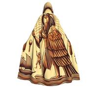 Ancient-Egyptian-Ankh-God Adult Witch Hooded Cape, Halloween Costume Hooded Cloak