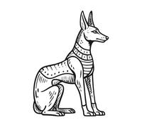 Ancient Egyptian Anubis god Engraving Stickers 36x50.6cm Window Decals Black