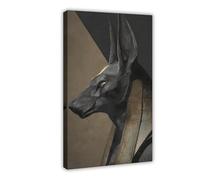 Ancient Egyptian Anubis- Minimalist Divine Art Canvas Poster Wall Art Decor Print Picture Paintings for Living Room Bedroom Decoration 08x12inch(20x30cm)