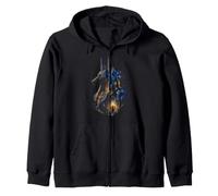 Ancient Egyptian Anubis Night Temple Guardian Deity Art Zip Hoodie