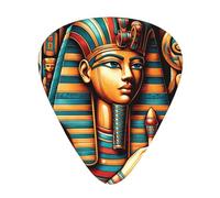 Ancient-Egyptian-Art-God 12 Pack Guitar Picks With 3 Thicknesses And Storage Box, Abs Plectrums For Electric Bass Guitar Players