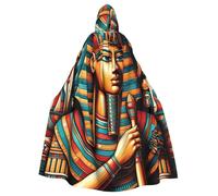 Ancient-Egyptian-Art-God Adult Witch Hooded Cape, Halloween Costume Hooded Cloak