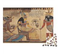 Ancient Egyptian Art Jigsaw Puzzles Historical Wall Painting Style Challenge Toy Educational Games Home Decoration for Adults& Teenager Age 14 Years Up 38x26cm/1000pcs