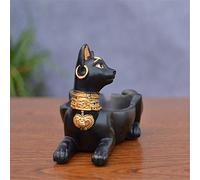 Ancient Egyptian Cat God Sphinx Anu shtray Statue Egyptian Statuette Sculpture Figurine Crafts Living Room Home Decoration Ornaments Men's Birthday Gifts,C Art collection