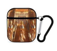 Ancient Egyptian Egypt Pyramids History Earphone Case Cover Compatible with AirPods 1&2 Shockproof Bluetooth Headset Case Black-style