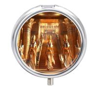 Ancient Egyptian Egypt Pyramids History Pill Box 3 Compartment Small Portable Medicine Case Pill Organizer for Pocket Purse