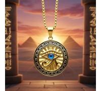 Ancient Egyptian Eye of Horus Eagle-Headed God Pendant Eye of God Necklace Men's Punk Retro Amulet Jewelry Gift