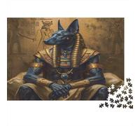 Ancient Egyptian God 1000 Piece Jigsaw Puzzles, Stunning Anubis Seated Art, Home Decor, Educational Gift Game, for Adults, 52x38cm/1000pcs