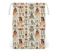Ancient Egyptian God Drawstring Bags Portable Makeup Pouch Gift Bag Storage Organiser