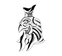 Ancient Egyptian god Horus Disguised as a Falcon-Headed Man Engraving Decals 36x58.4cm Store Decoration Black