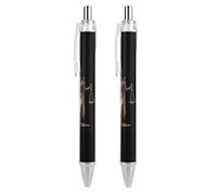 Ancient Egyptian God of Underworld Anubis Retractable Ballpoint Pen Black Ink Ball Point Pen Work Pens 2 PCS