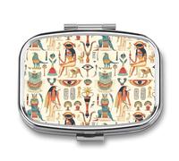 Ancient Egyptian God Pill Box 2 Compartment Pill Case Decorative Organizer Storage Boxes Holder Cute