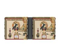 Ancient Egyptian Goddess Pattern Printed Bifold Wallet with Hidden Compartments Pocket Money and Credit Card Holder for Men Women