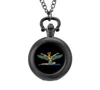 Ancient Egyptian Goddess Vintage Pocket Watch with Chain Arabic Numerals Scale Quartz Pocket Watches Gifts for Men Women
