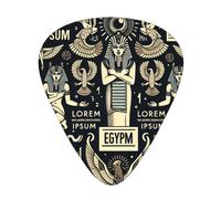 Ancient-Egyptian-Gods 12 Pack Guitar Picks With 3 Thicknesses And Storage Box, Abs Plectrums For Electric Bass Guitar Players