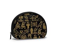 Ancient Egyptian Gods Coconut Trees Island Coin Purse Wallets Change Pouch Novelty Key Holder Zipper Small Cosmetic Makeup Bags
