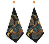 Ancient Egyptian Gods Pharaohs Hanging Hand Towels Soft Tea Towel 2PCS