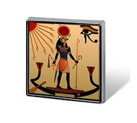 Ancient Egyptian Gods Radium in Sun Bark Eye Tradition Square Badge Smooth Surface Lapel Tie Pin, Lightweight Badge for Women Men Office Worker Nurse Teacher Student Shirts Backpack