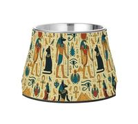 Ancient Egyptian Gods Retro Bowl for Pets with Stand Stainless Steel Cats Basic Bowls for Slow Feed Cats Whisker Friendly