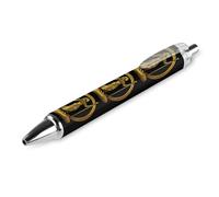 Ancient Egyptian Golden Pharoah Coin Retractable Ballpoint Pen Black Ink Ball Point Pen Work Pens 1 PCS