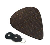Ancient Egyptian Hieroglyph 6 Pack Guitar Picks With Holder, Personalized Guitar Plectrums Non-Slip Portable Ukulele Bass Picks 0.46mm For Acoustic Guitar Lovers Gifts