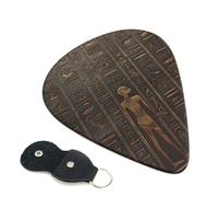 Ancient Egyptian Hieroglyph 6 Pack Guitar Picks With Holder, Personalized Guitar Plectrums Non-Slip Portable Ukulele Bass Picks 0.46mm For Acoustic Guitar Lovers Gifts