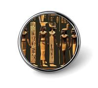 Ancient Egyptian Hieroglyph Badges Decorative, Durable Aluminum Alloy Round Badge, Lightweight Button Brooch for Shirts, Jackets, Hats, Uniforms 1"