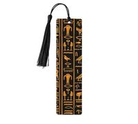 Ancient Egyptian Hieroglyph Bookmark Vintage Wooden Bookmark with Tassel Book Mark for Women Men Reading Page Markers Gifts for Book Lovers