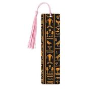 Ancient Egyptian Hieroglyph Bookmark Vintage Wooden Bookmark with Tassel Book Mark for Women Men Reading Page Markers Gifts for Book Lovers