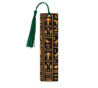 Ancient Egyptian Hieroglyph Bookmark Vintage Wooden Bookmark with Tassel Book Mark for Women Men Reading Page Markers Gifts for Book Lovers