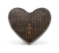 Ancient Egyptian Hieroglyph Button Badge Fashion Love Heart Brooch Personalized Exquisite Metal Lapel Pin Button Decoration Heart Lapel Brooch Pin for Clothing Backpack Hat Jackets