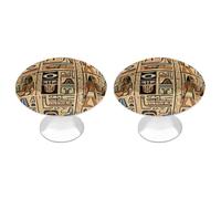 Ancient Egyptian Hieroglyph Cabinet Knobs, 2-Pack Silver Stainless Steel Drawer Pulls with Screws, Elegant Hardware for Dressers, Kitchen,Cabinets & Desks